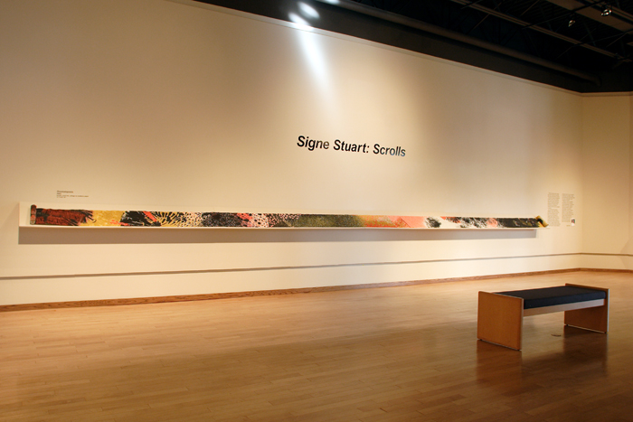 "Onomatopoeia", 60-foot scroll painting by Signe Stuart, South Dakota Art Museum exhibition